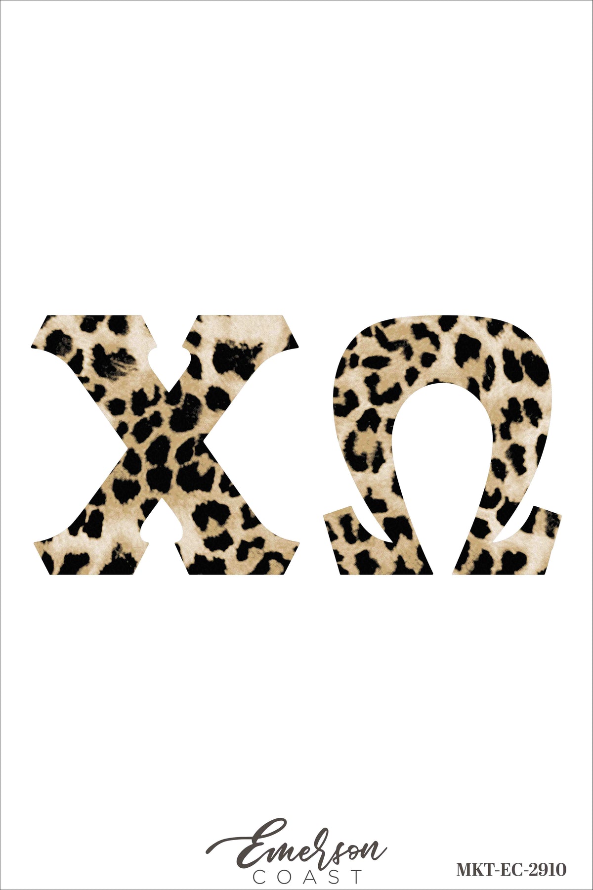 Chi Omega Cheetah Patchwork Letters Tee