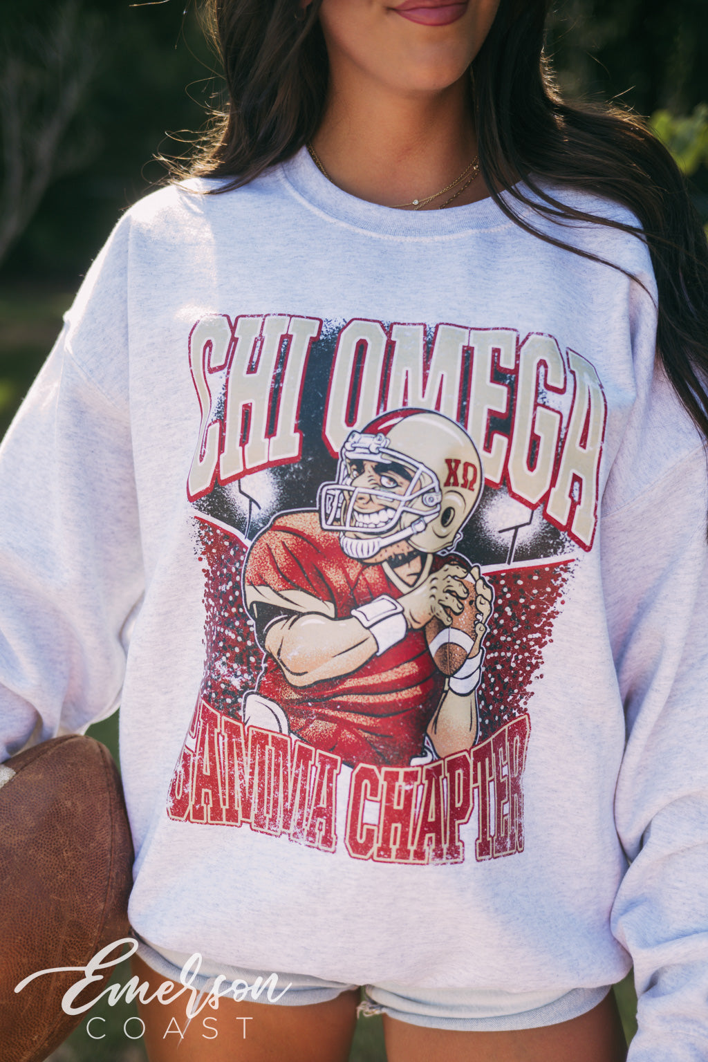 Chi Omega Football Player Dad&#39;s Weekend Crewneck