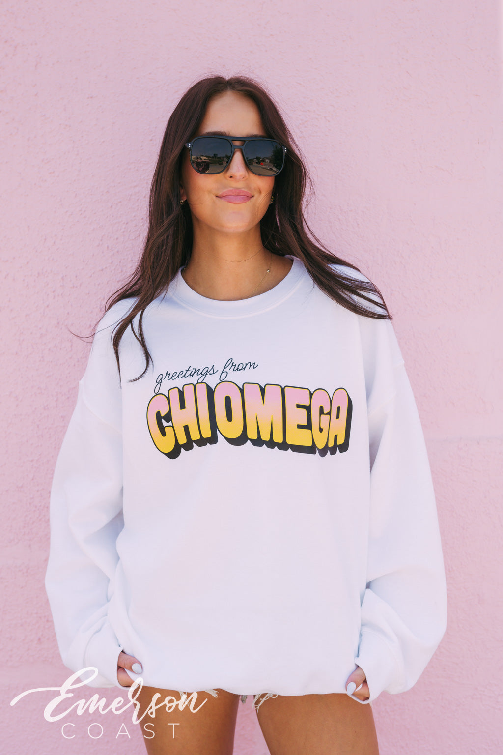 Chi Omega Postcard PR Crewneck