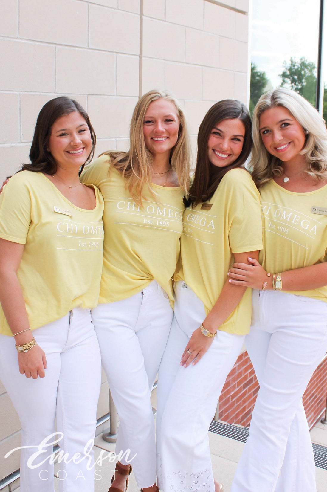 Chi Omega Yellow Recruitment Slouchy Tee