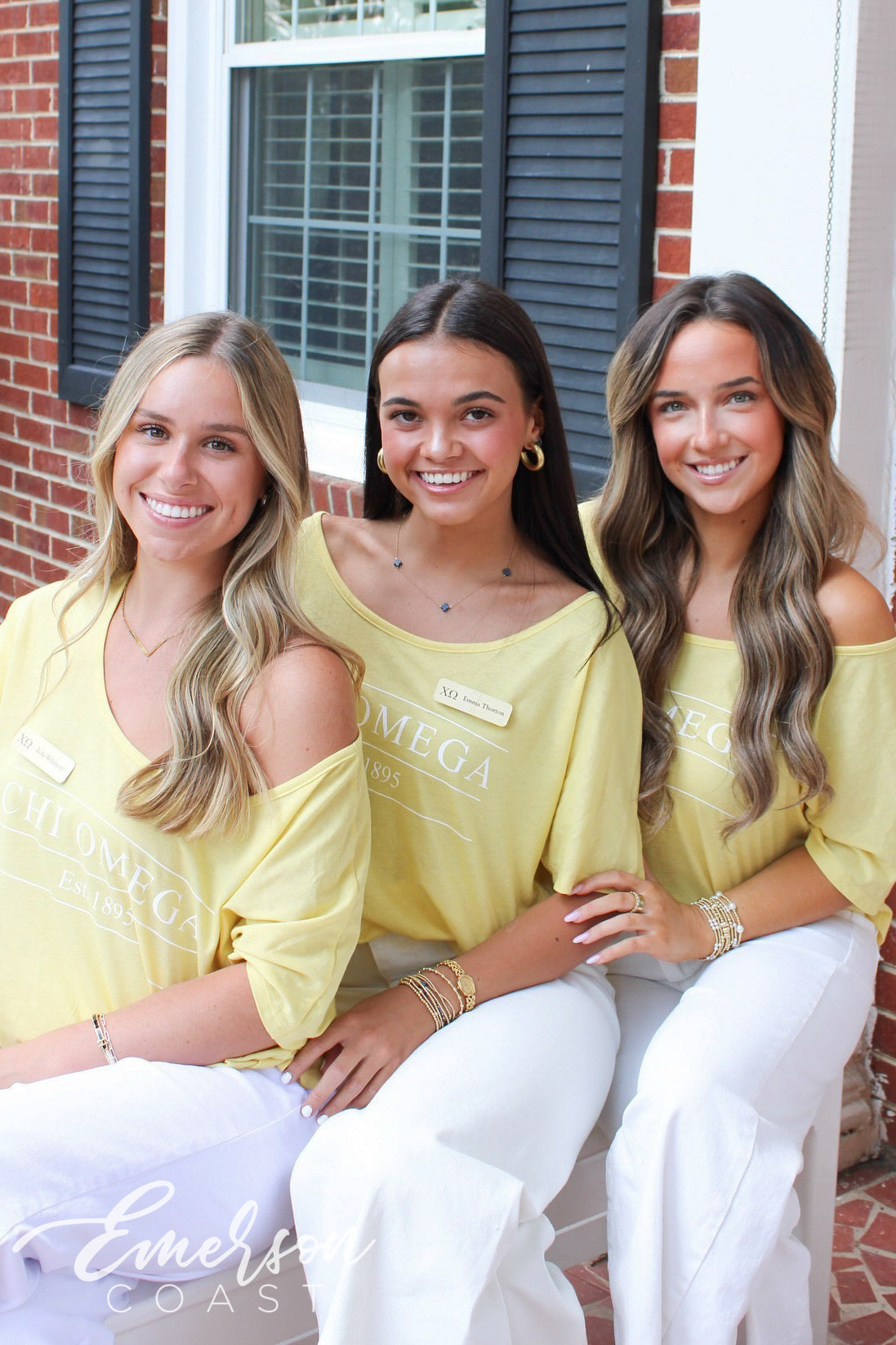 Chi Omega Yellow Recruitment Slouchy Tee