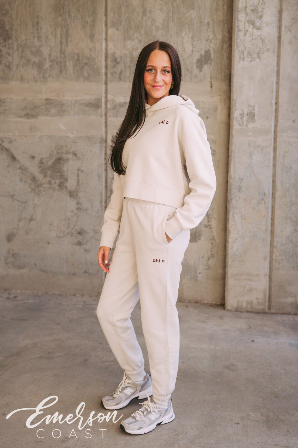 Chi O Bone Cropped Hoodie and Jogger Set