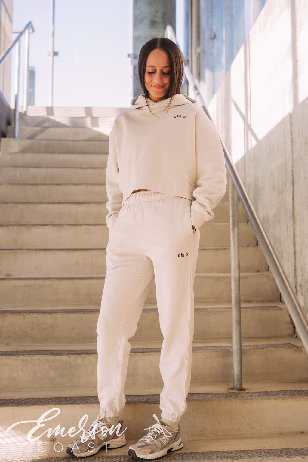 Chi O Bone Cropped Hoodie and Jogger Set