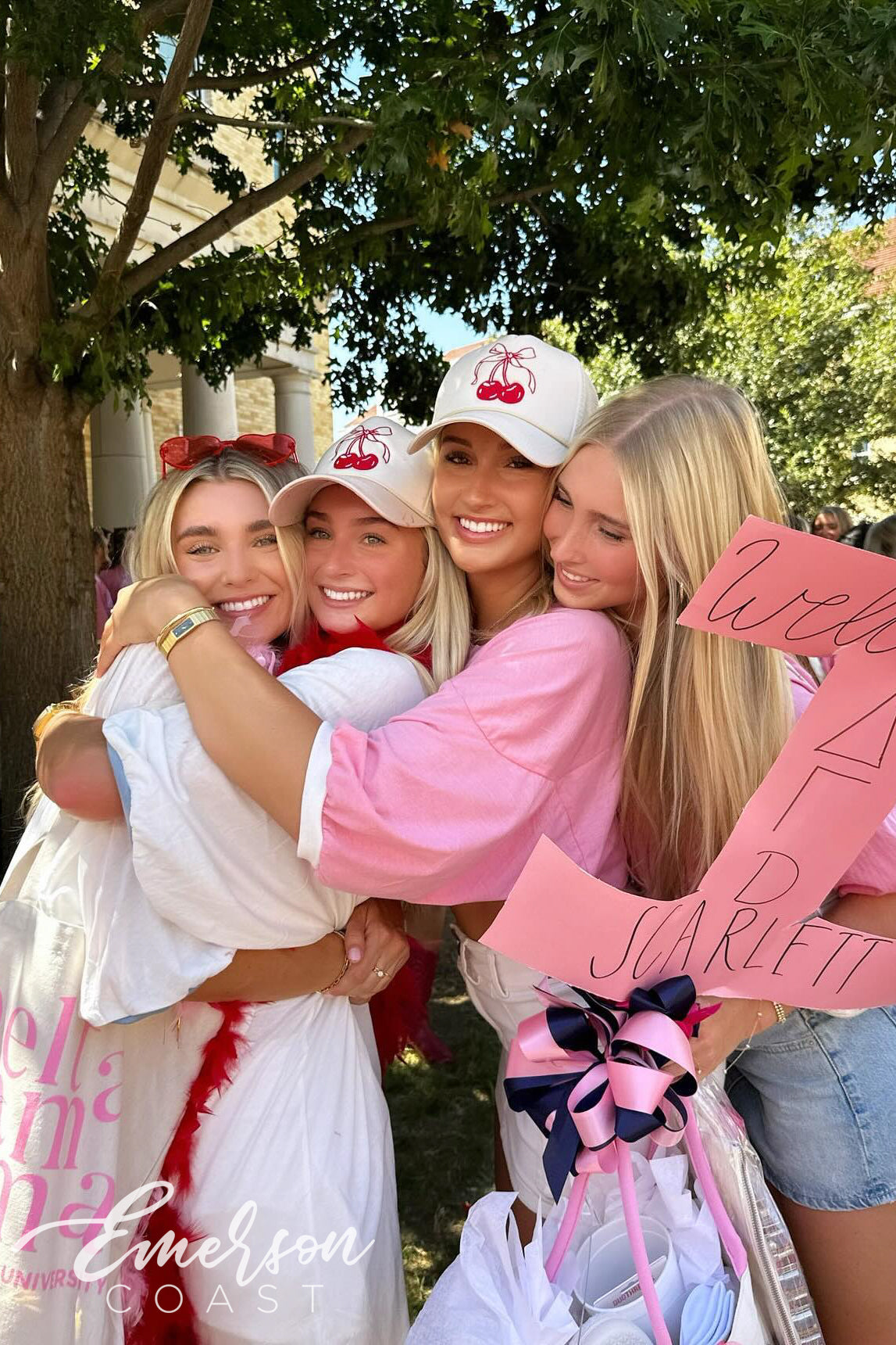 Delta Gamma Pink and Blue Custom Letter Jerseys