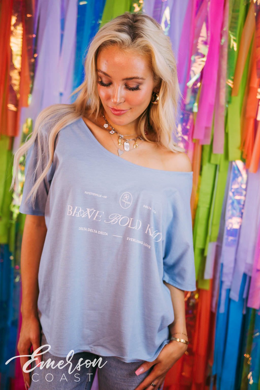 Tri Delta Brave Bold Kind Cloud Slouchy Tee