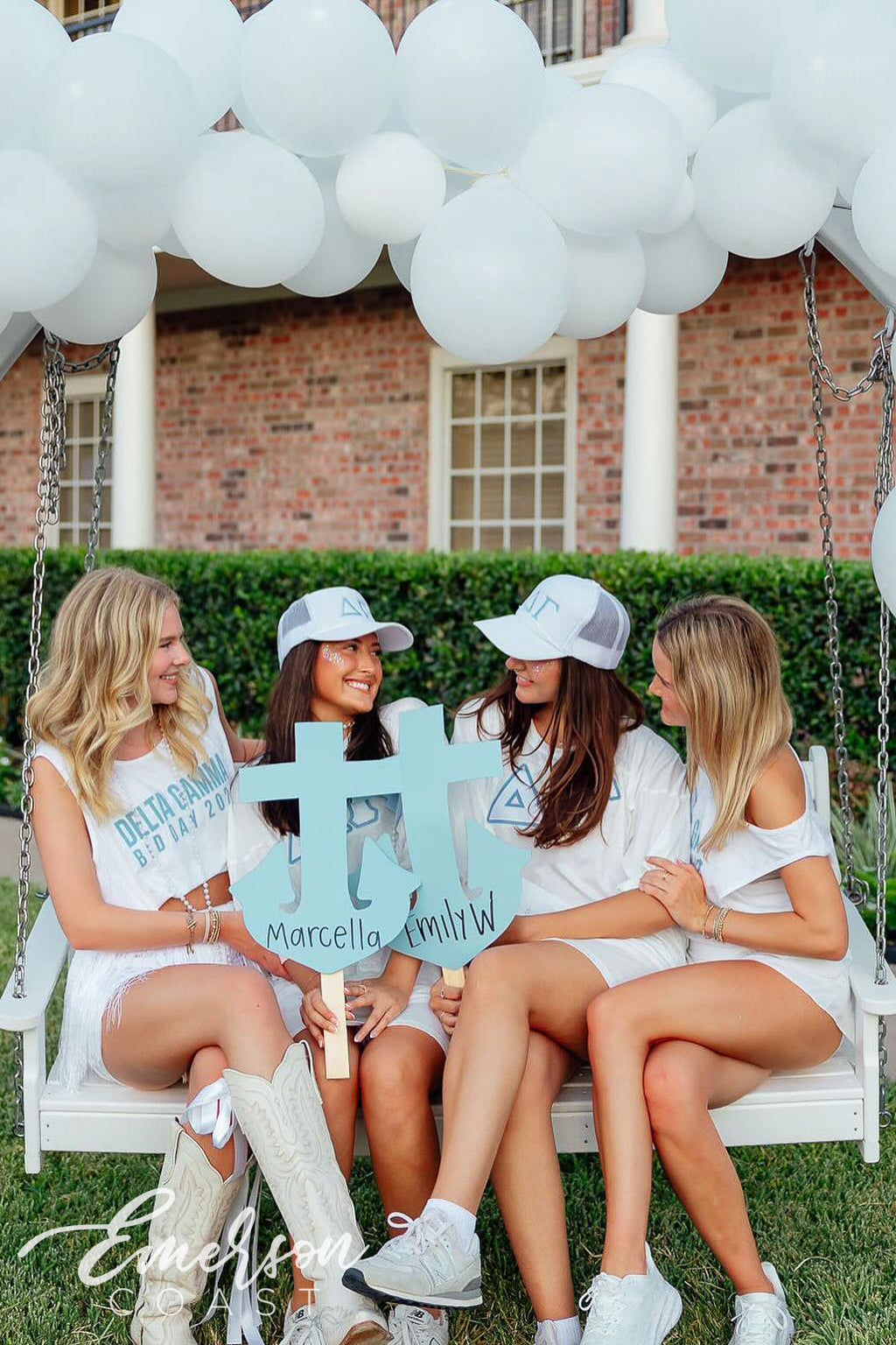 Delta Gamma White Oversized Bid Day Greek Letter Jersey