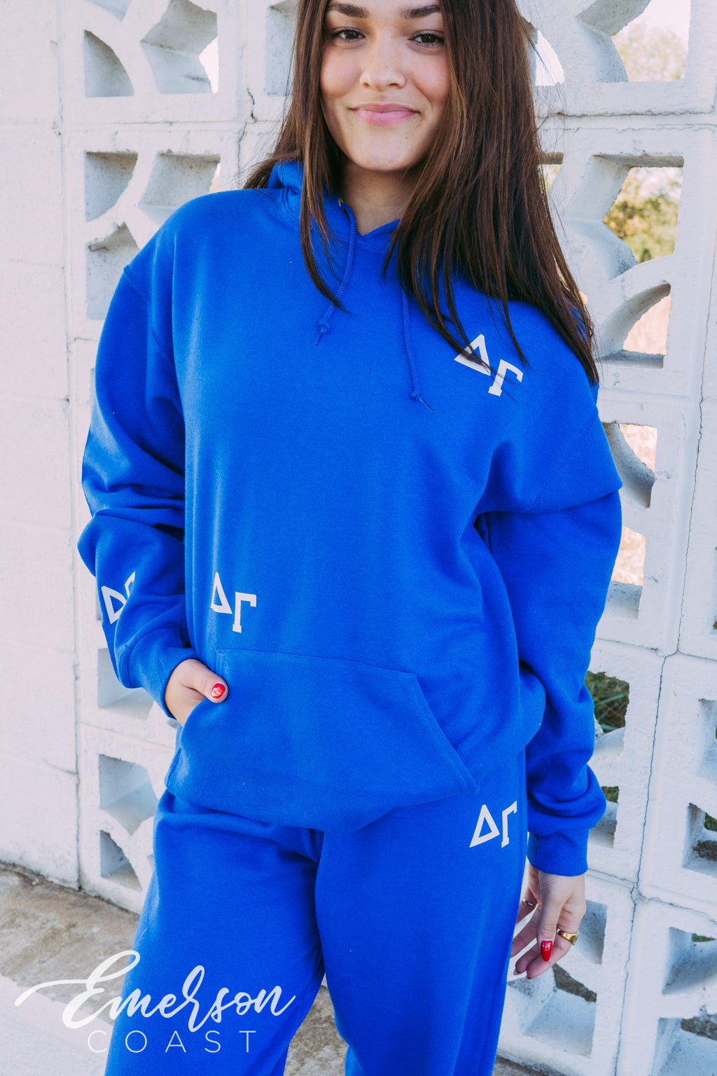 Delta Gamma Royal Blue Letter Hoodie and Jogger Set