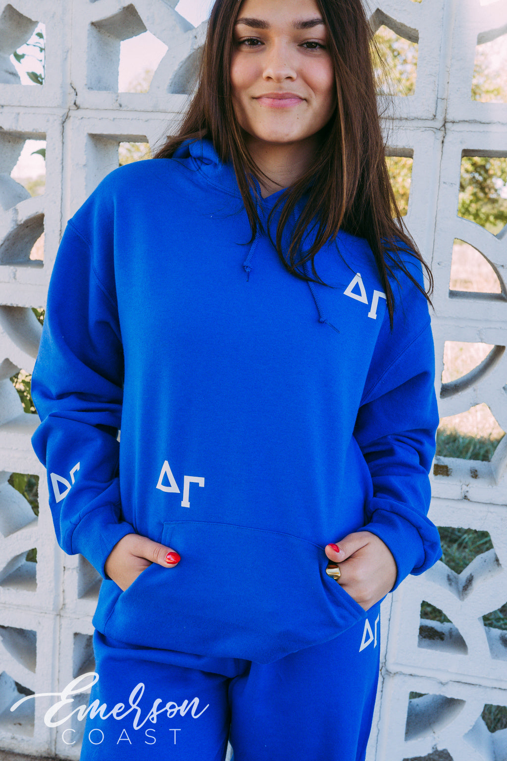 Delta Gamma Royal Blue Letter Hoodie and Jogger Set