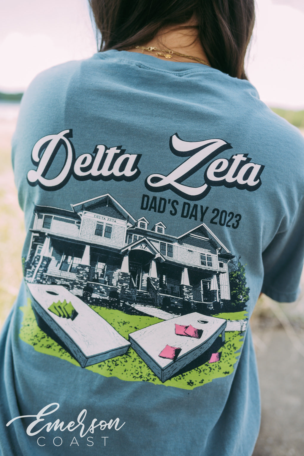 Delta Zeta Dad&#39;s Day Cornhole Tee