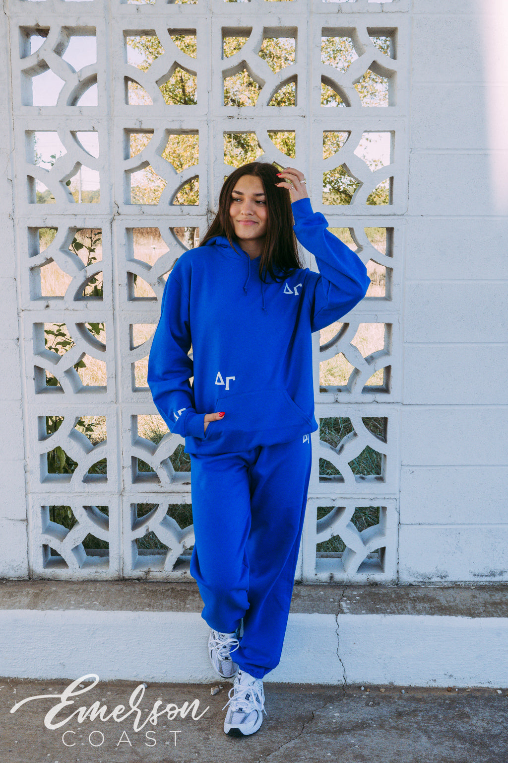 Delta Gamma Royal Blue Letter Hoodie and Jogger Set