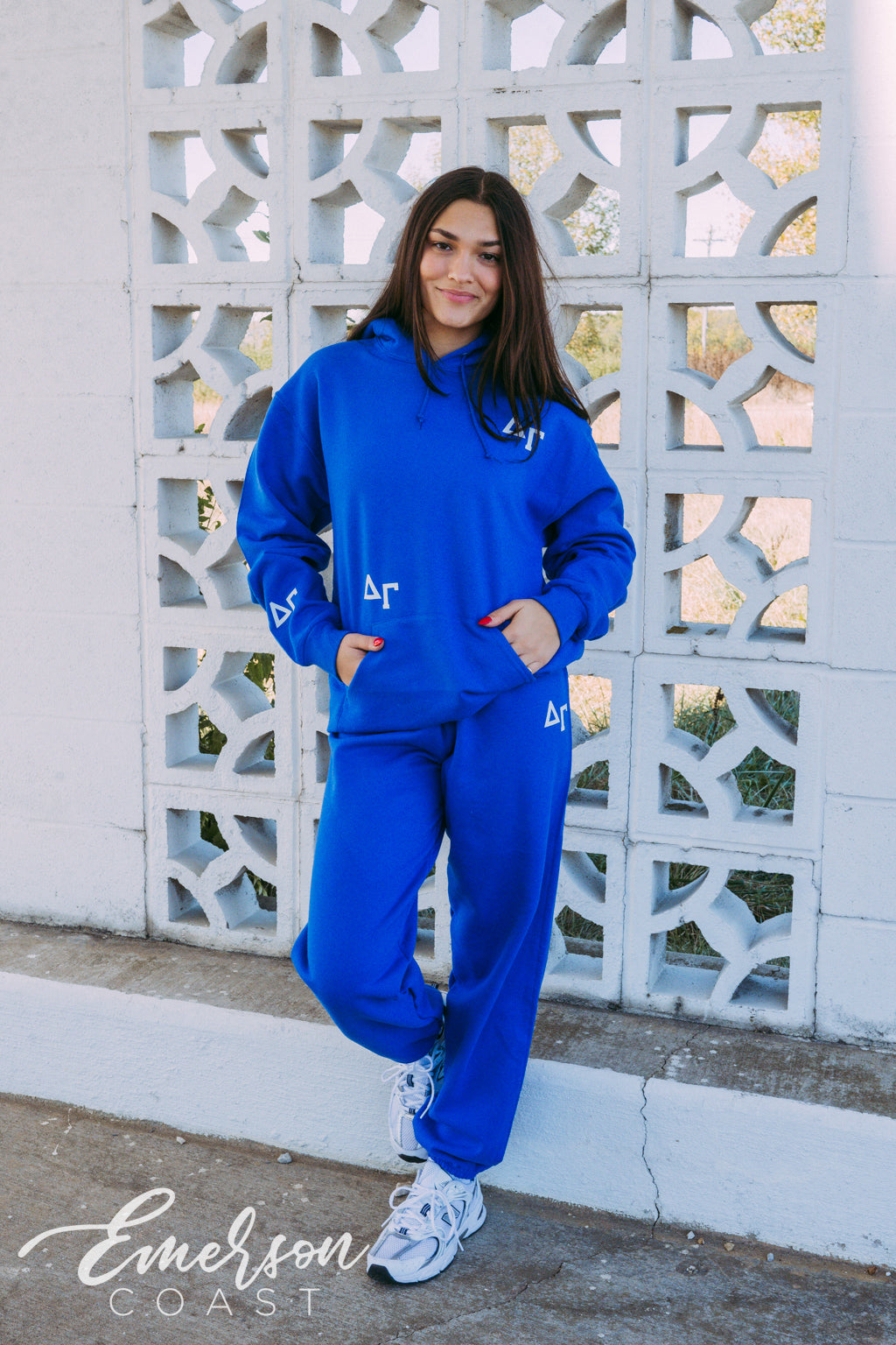 Delta Gamma Royal Blue Letter Hoodie and Jogger Set