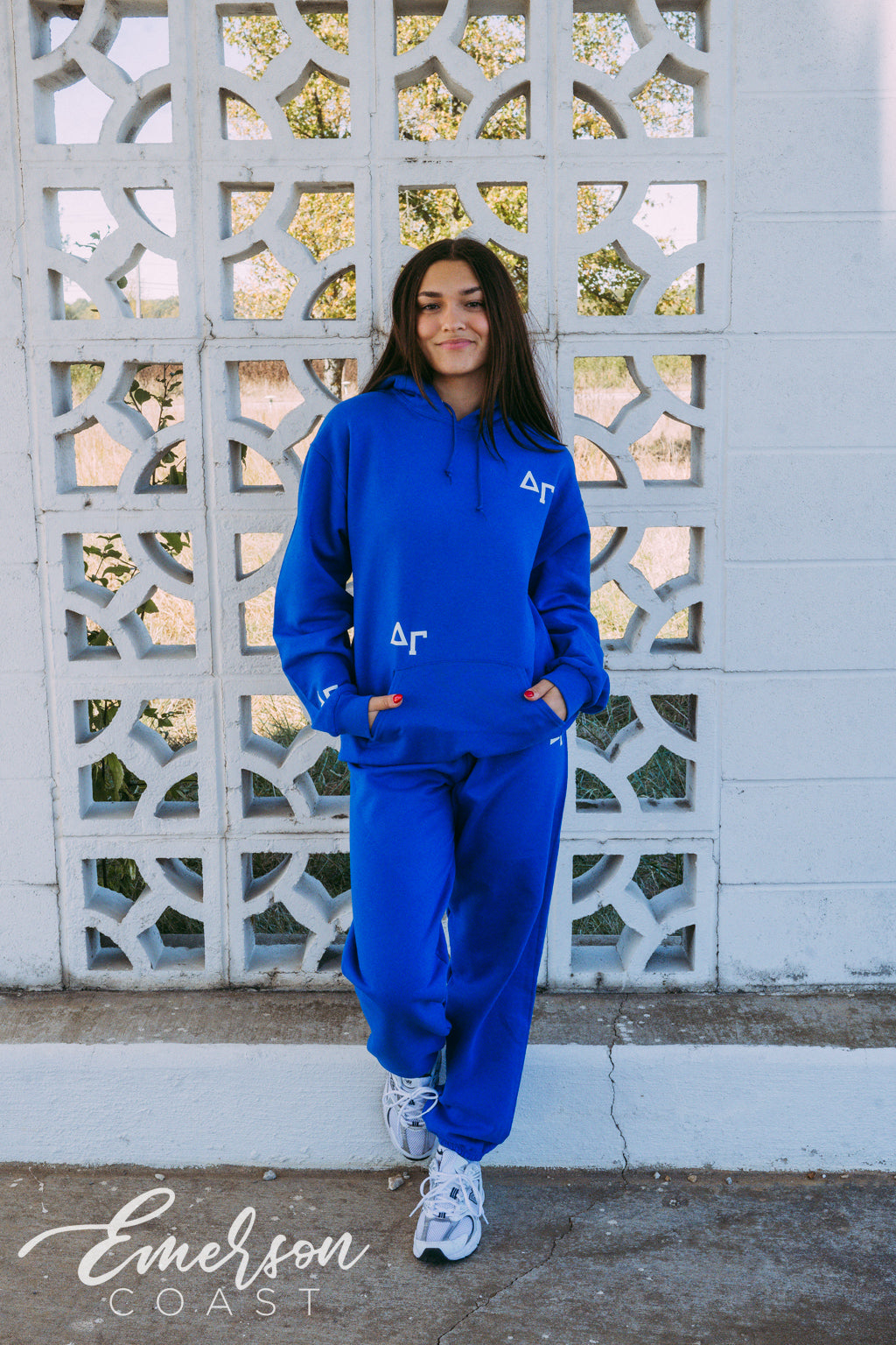 Delta Gamma Royal Blue Letter Hoodie and Jogger Set