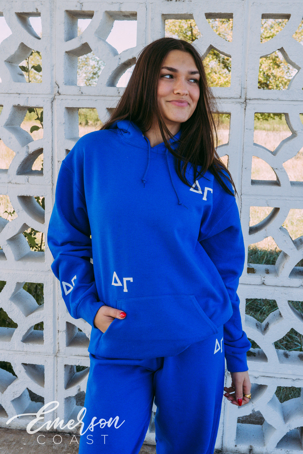 Delta Gamma Royal Blue Letter Hoodie and Jogger Set