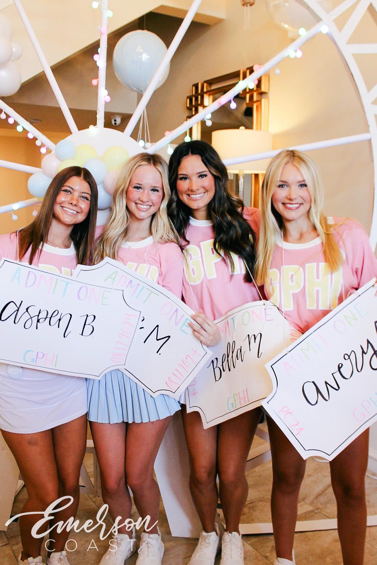 Gamma Phi Beta Carried Home Bid Day Ringer Tees