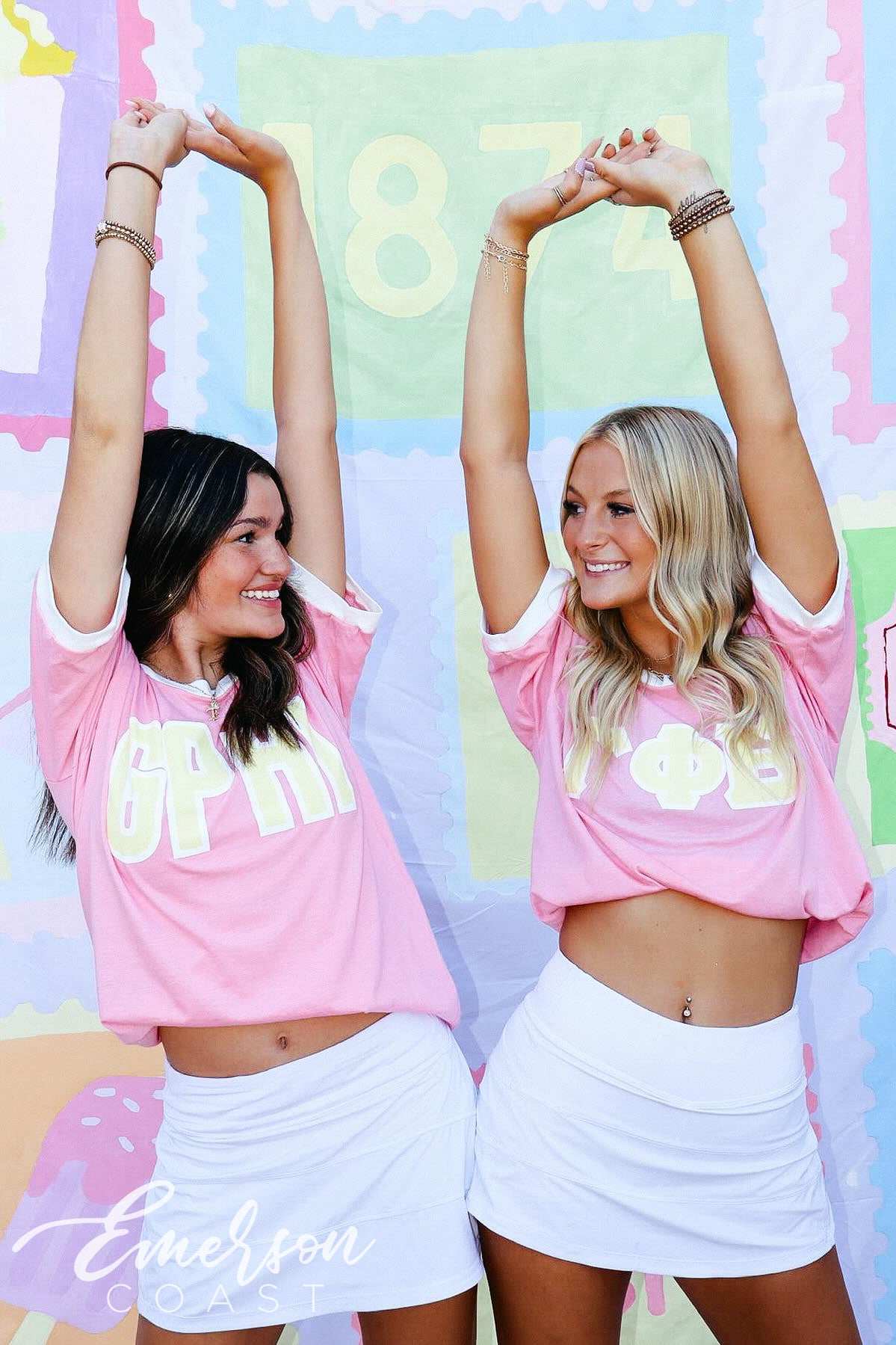 Gamma Phi Beta Carried Home Bid Day Ringer Tees