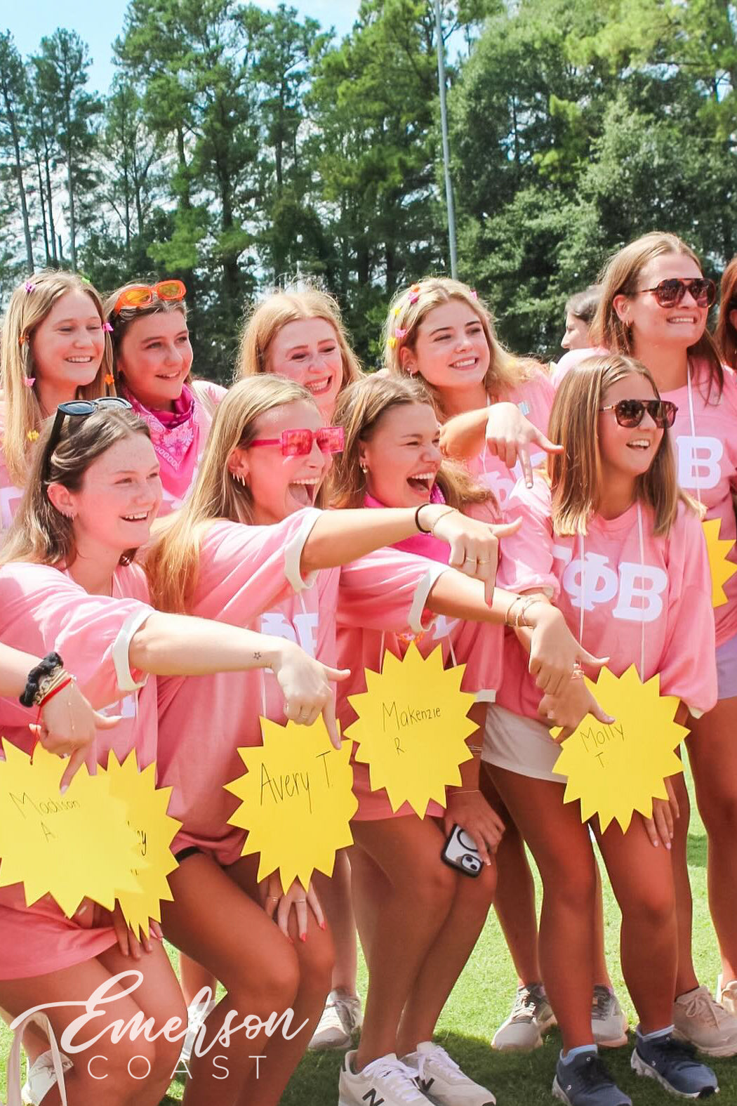 Gamma Phi Beta Custom Pink Oversized Letter Jerseys