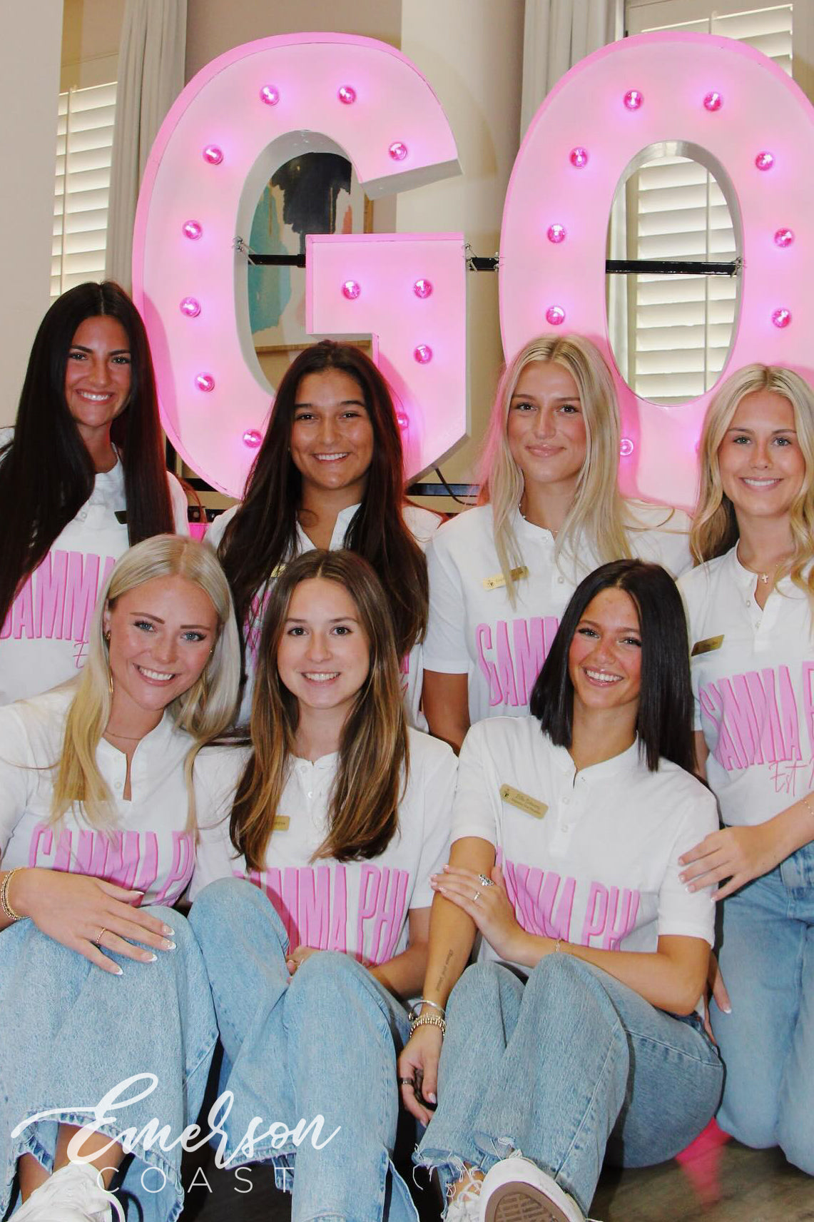 Gamma Phi Beta Bold Pink Recruitment Henley