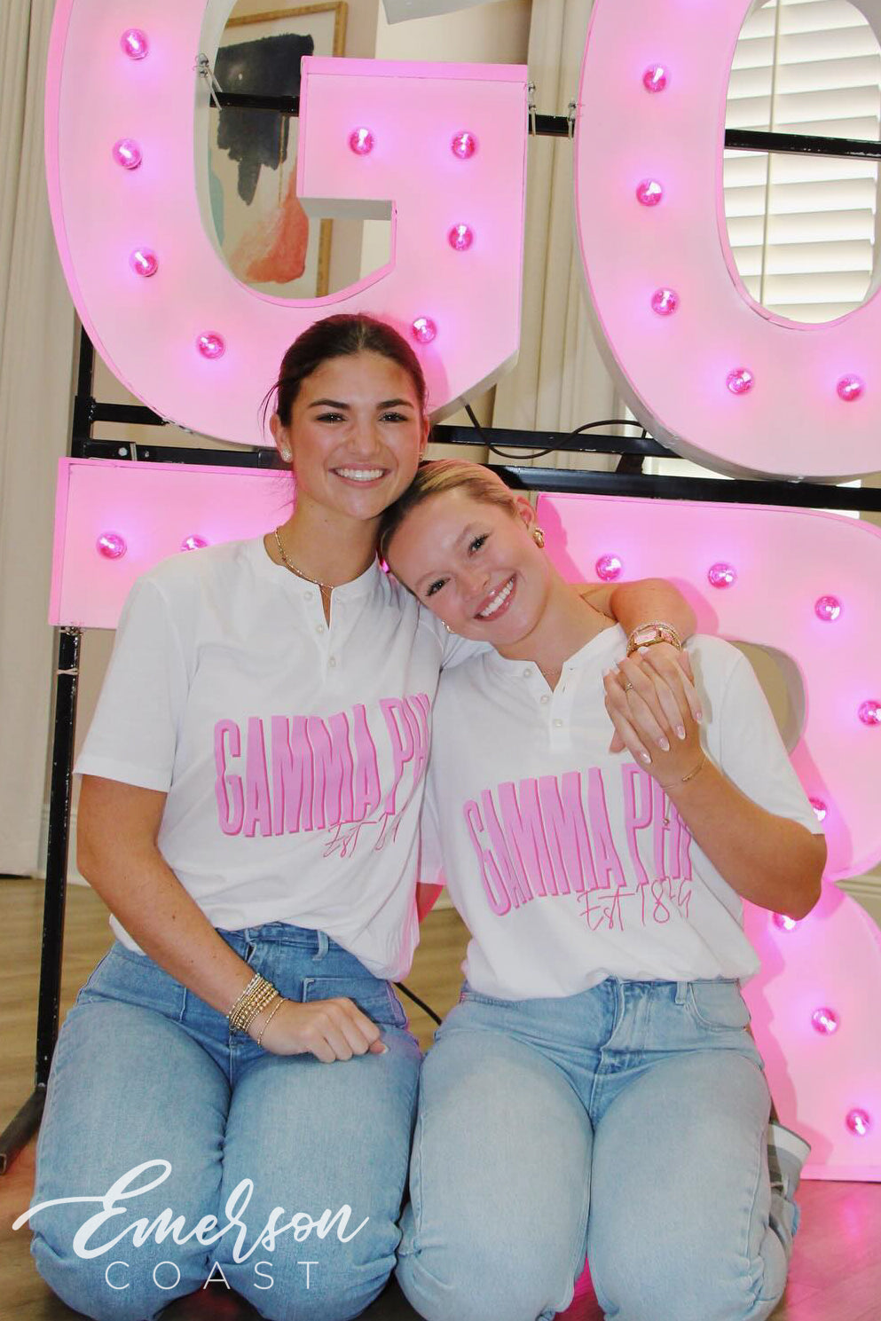 Gamma Phi Beta Bold Pink Recruitment Henley