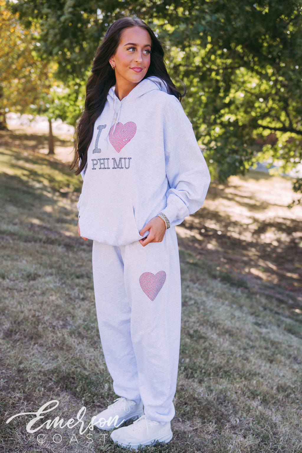 Phi Mu Rhinestone Hoodie Jogger Set