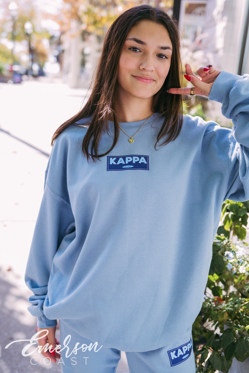 Kappa Kappa Gamma Navy Patch Crewneck and Jogger Set