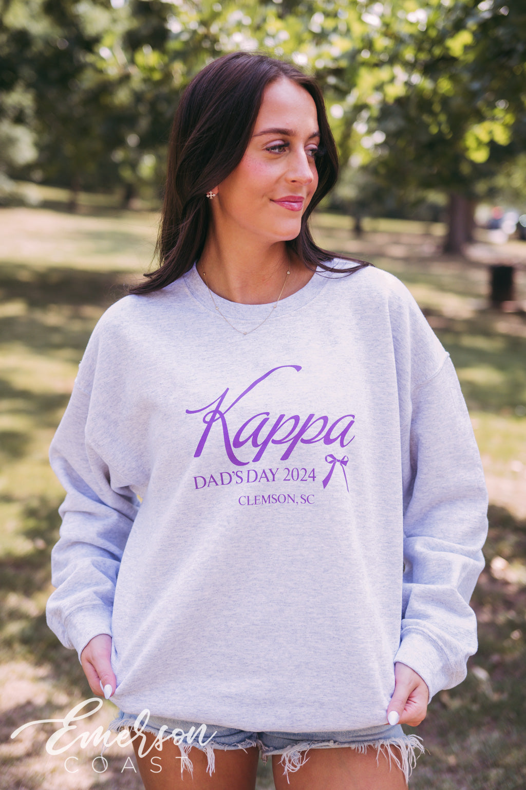 Kappa Dad's Day Purple Bow Crewneck