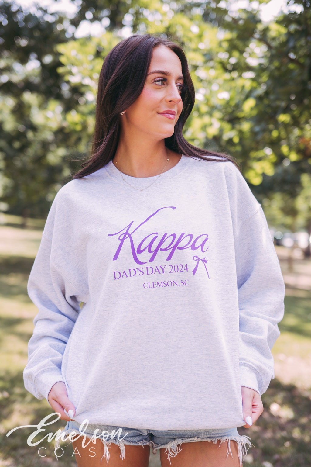 Kappa Dad's Day Purple Bow Crewneck