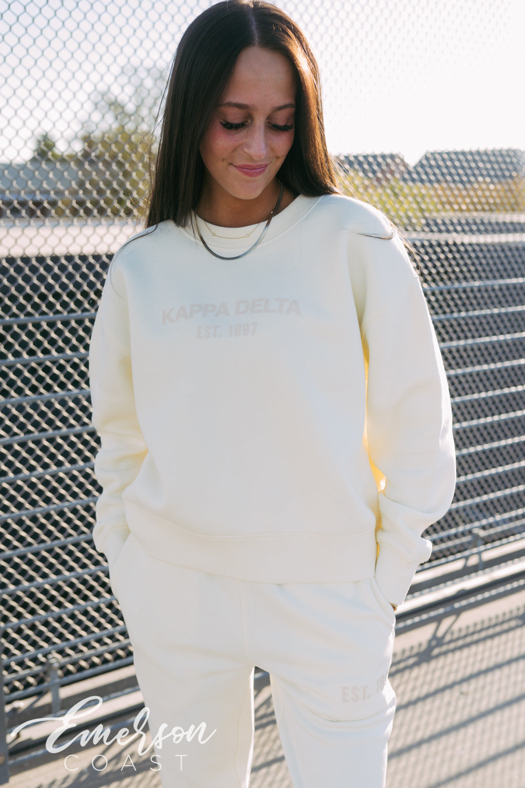 Kappa Delta Yellow Monochromatic Crewneck and Jogger Set