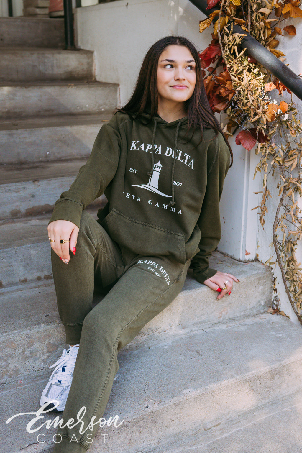 Kappa Delta Coastal Forest Green Hoodie and Jogger Set