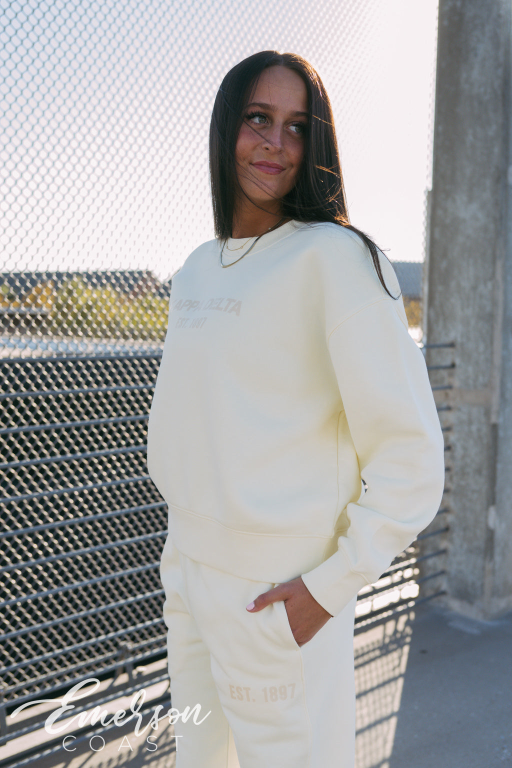 Kappa Delta Yellow Monochromatic Crewneck and Jogger Set