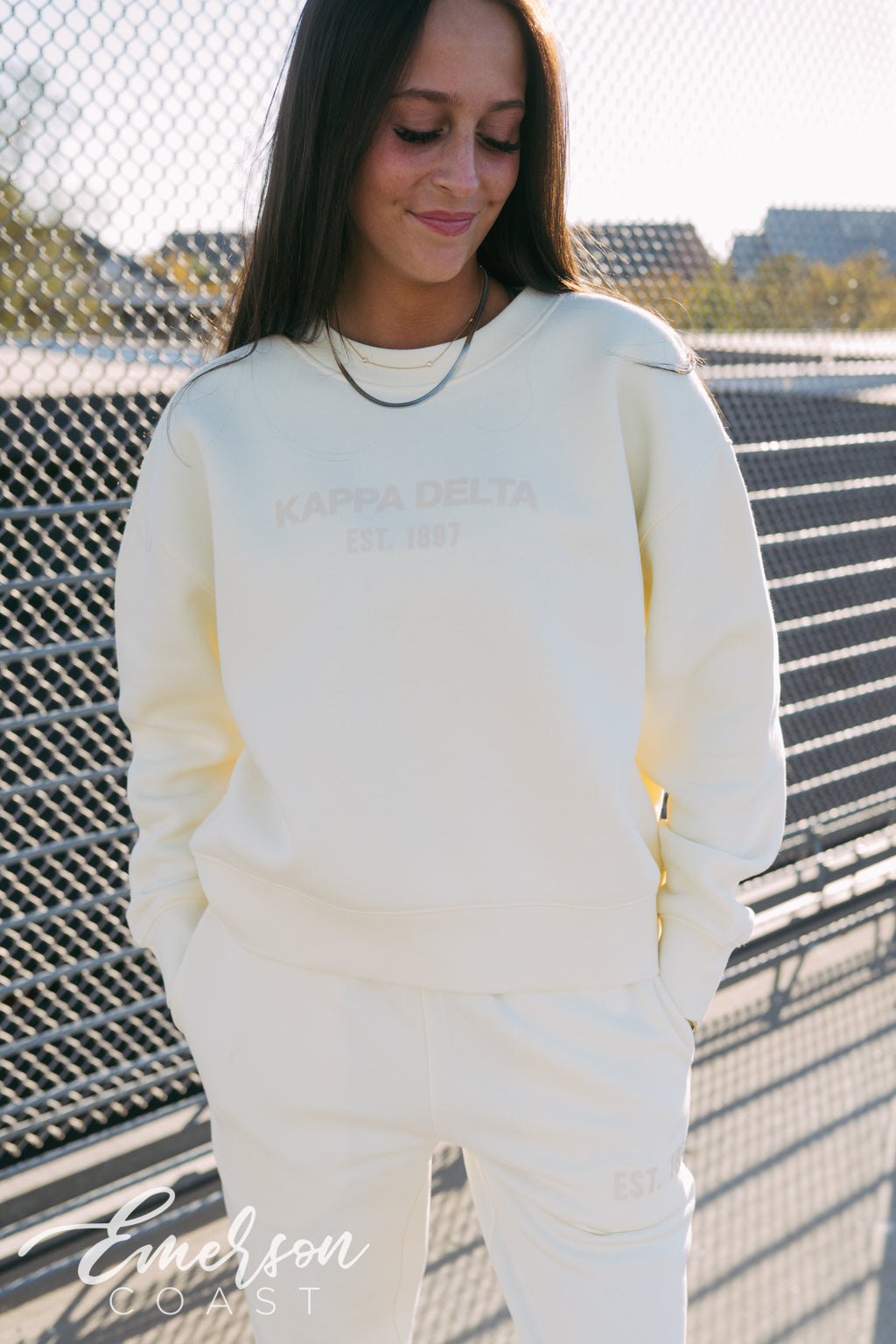 Kappa Delta Yellow Monochromatic Crewneck and Jogger Set