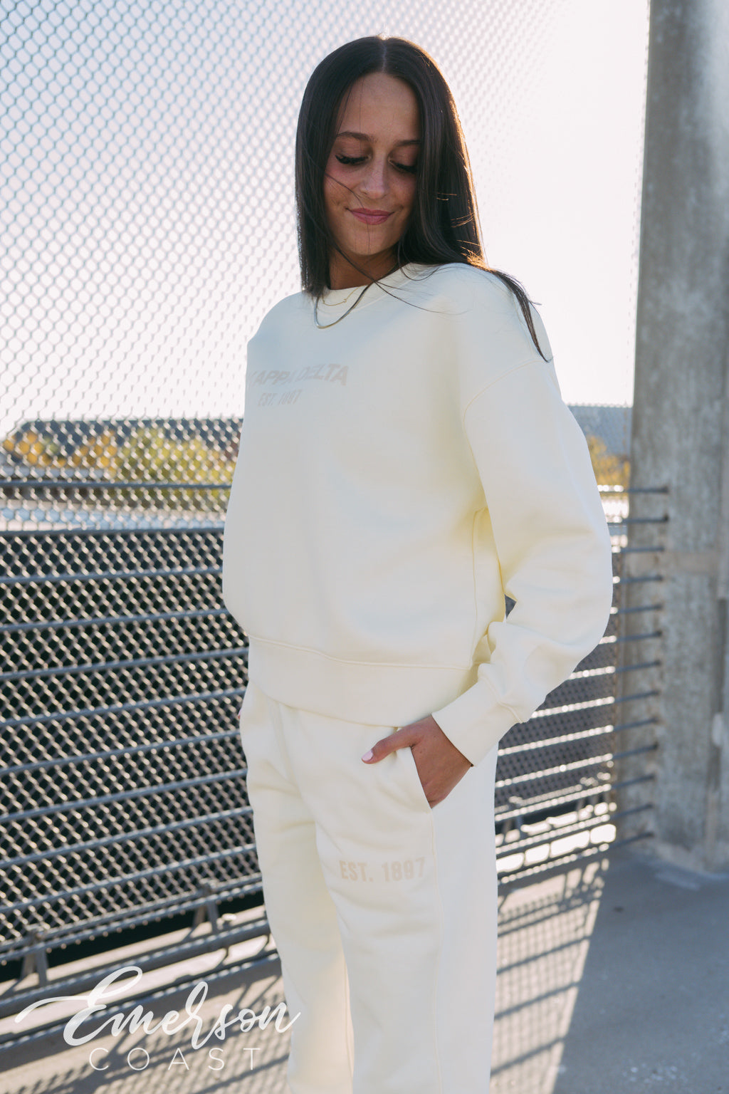 Kappa Delta Yellow Monochromatic Crewneck and Jogger Set