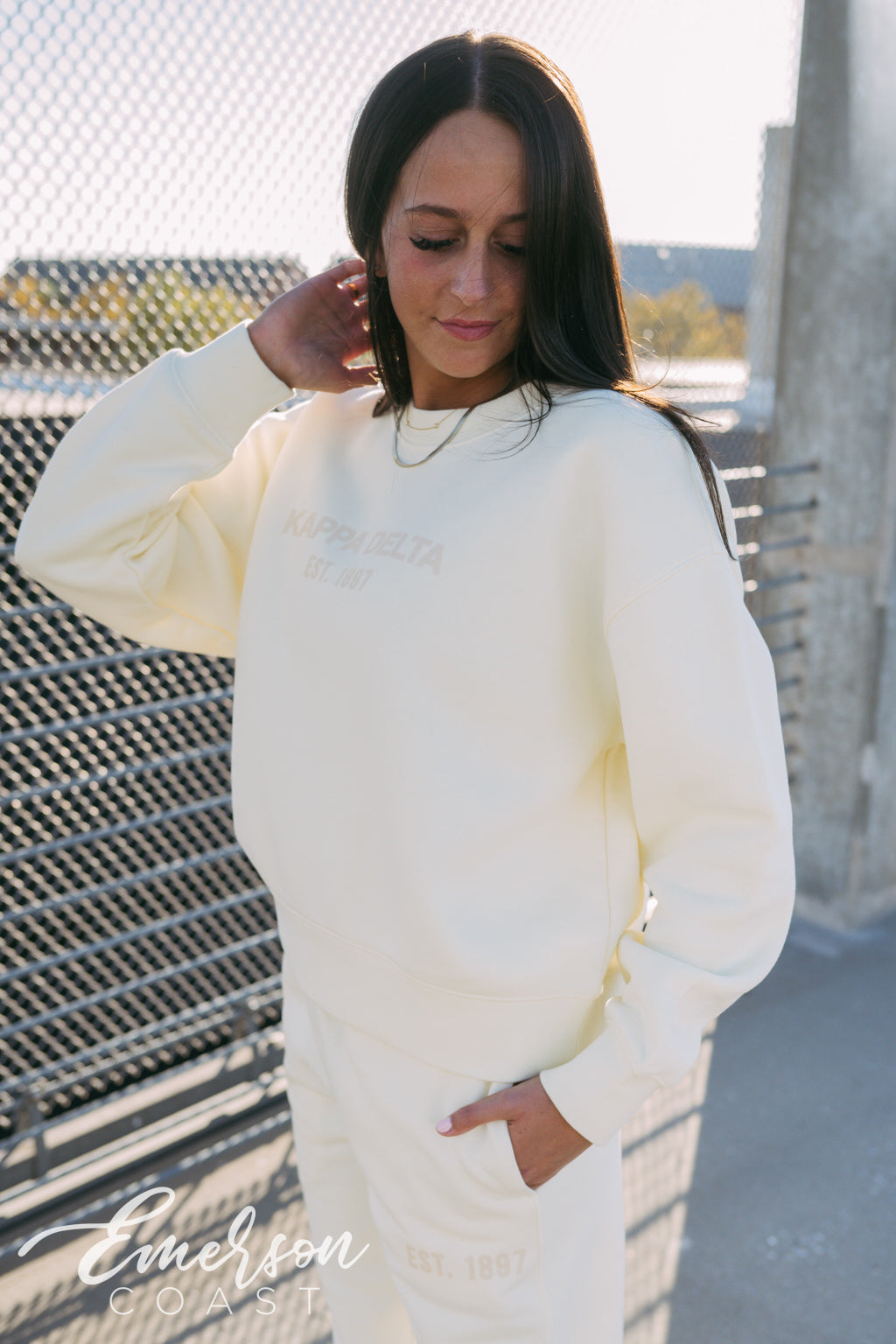 Kappa Delta Yellow Monochromatic Crewneck and Jogger Set