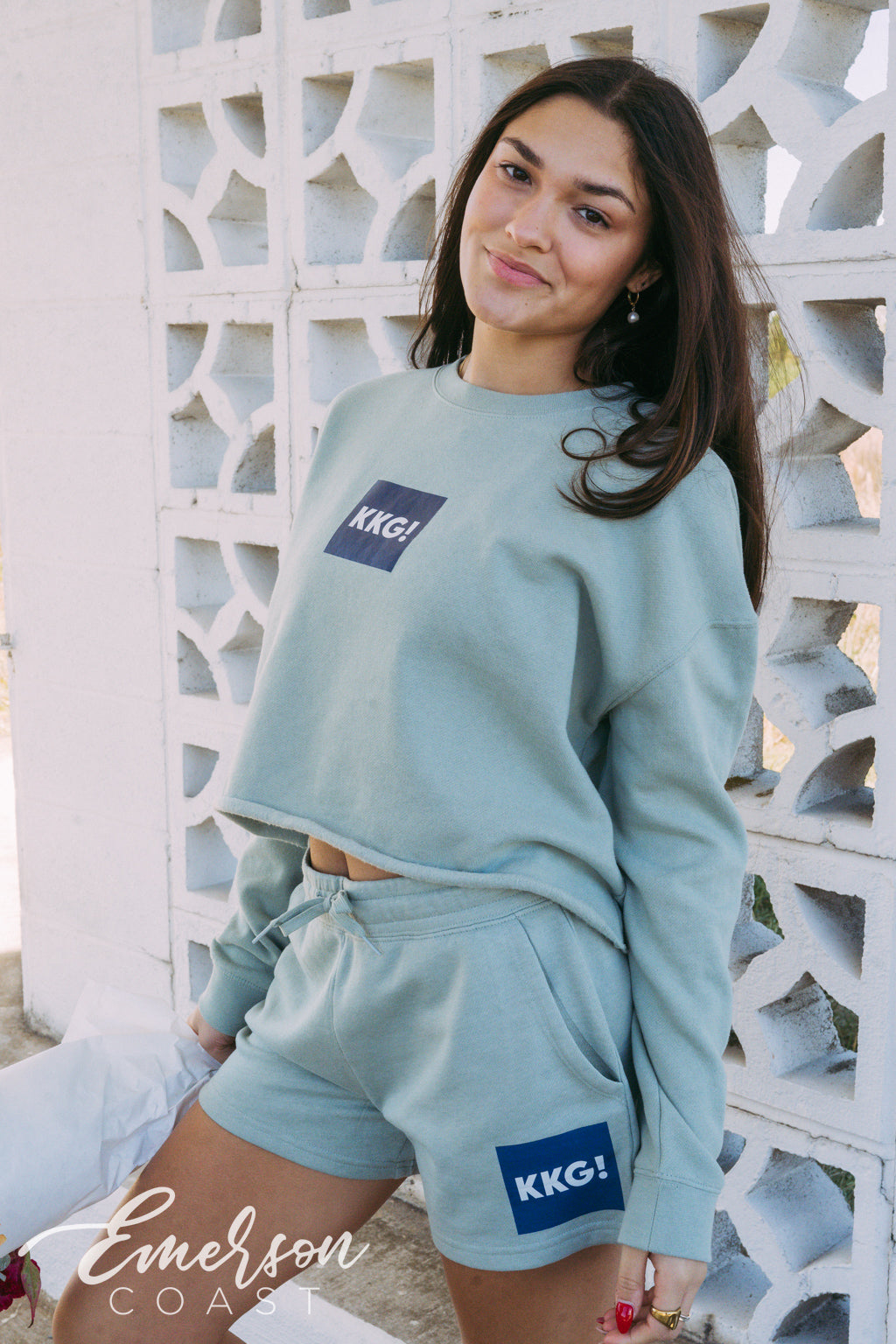 KKG Sage Green Crewneck and Shorts Set