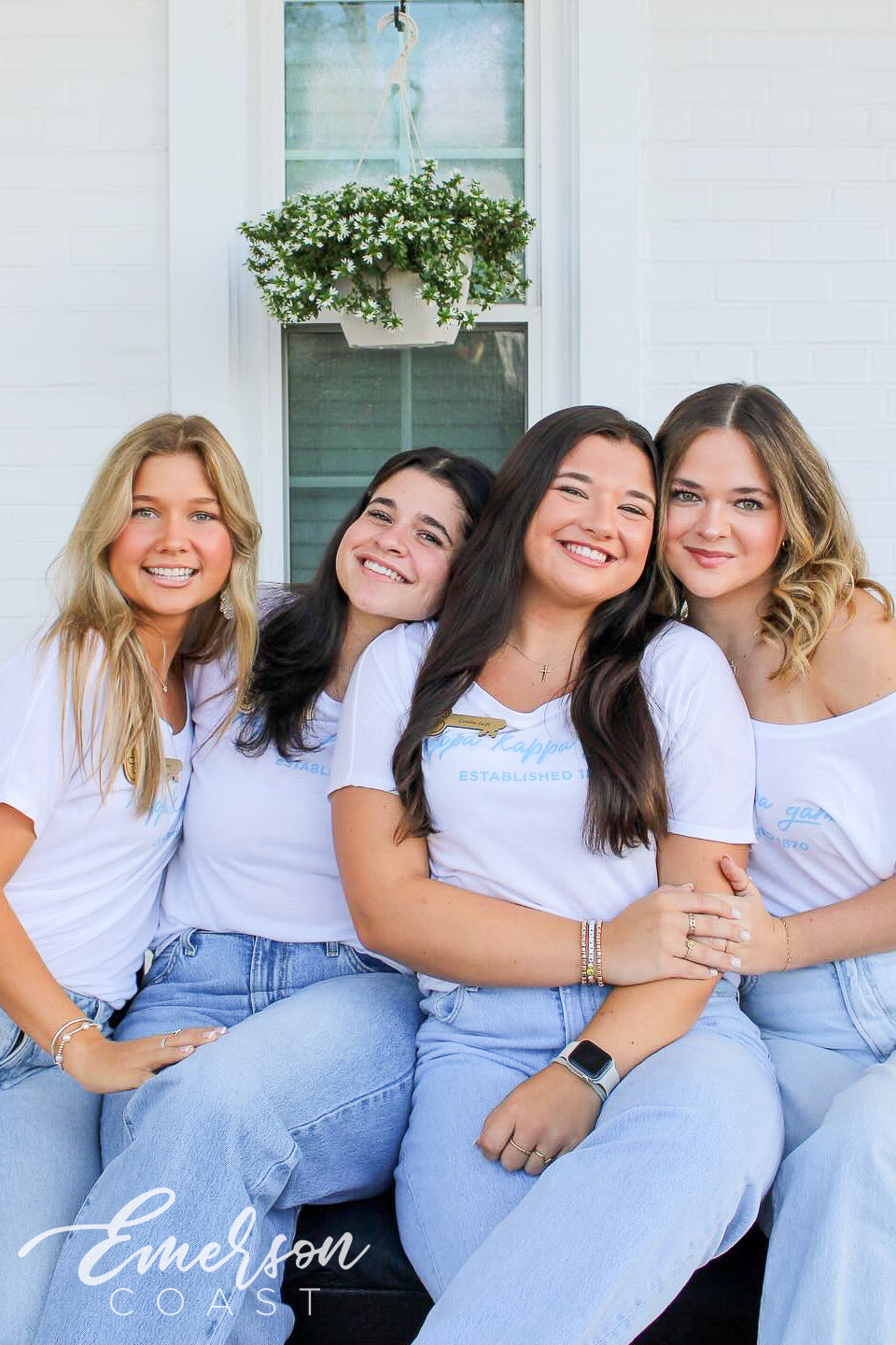 Kappa Kappa Gamma Blue Script Slouchy Recruitment Tee