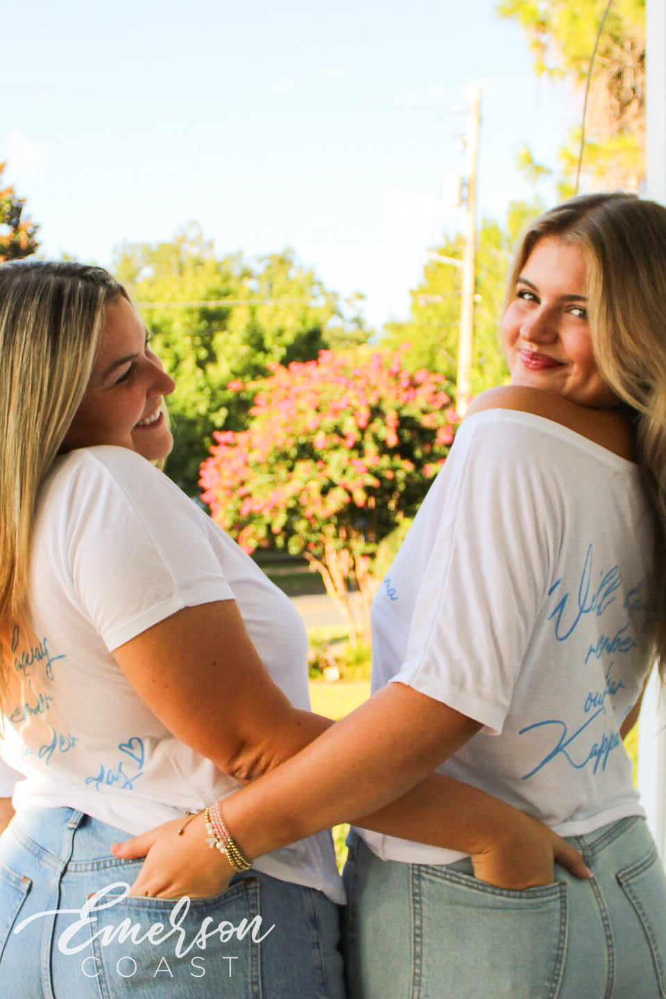 Kappa Kappa Gamma Blue Script Slouchy Recruitment Tee
