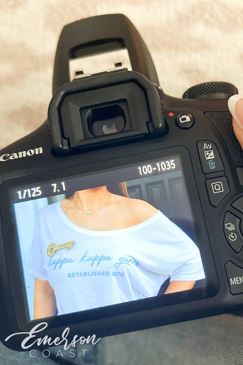 Kappa Kappa Gamma Blue Script Slouchy Recruitment Tee