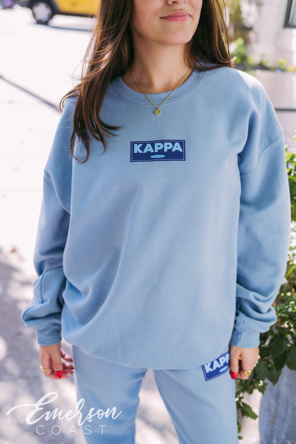 Kappa Kappa Gamma Navy Patch Crewneck and Jogger Set