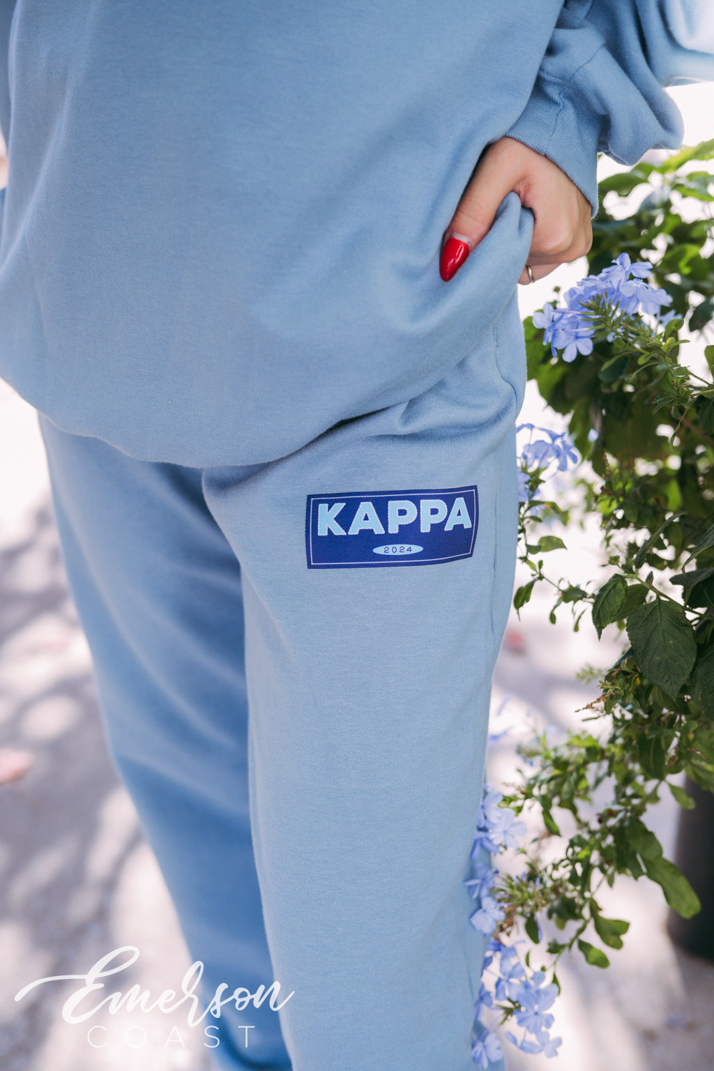 Kappa Kappa Gamma Navy Patch Crewneck and Jogger Set