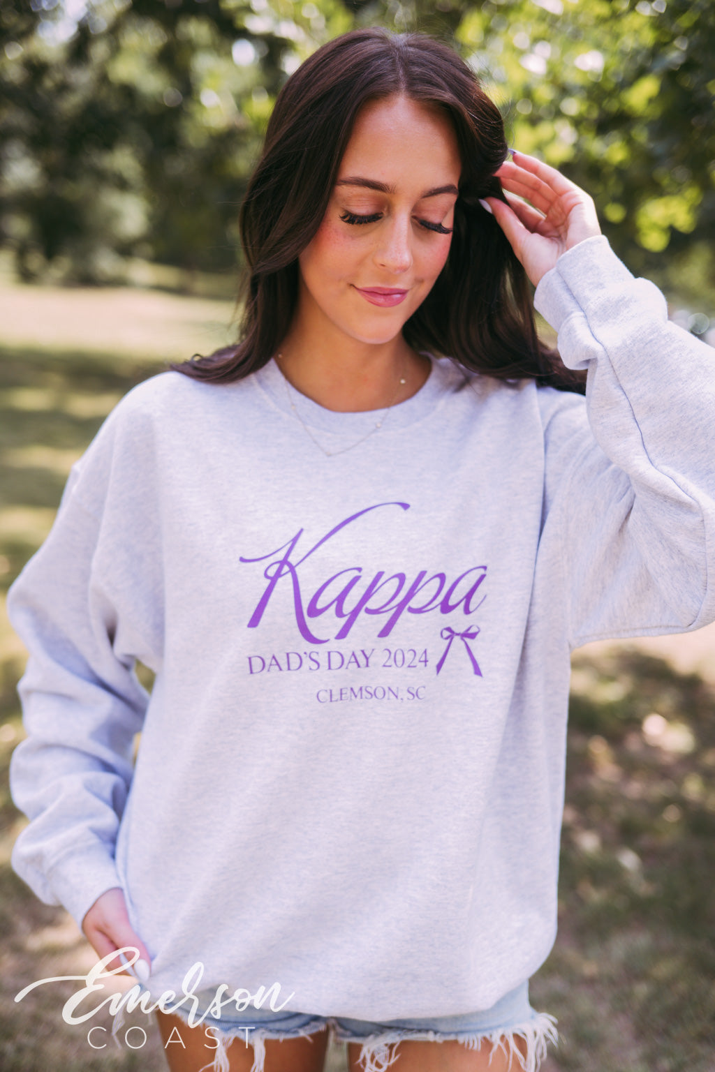 Kappa Dad's Day Purple Bow Crewneck