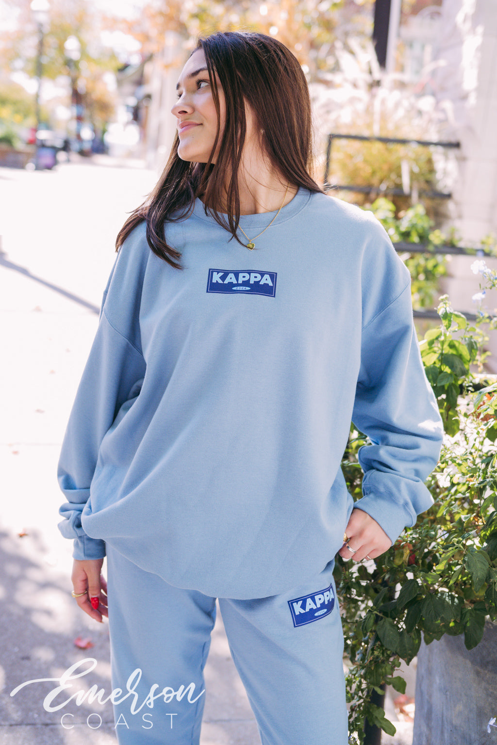 Kappa Kappa Gamma Navy Patch Crewneck and Jogger Set