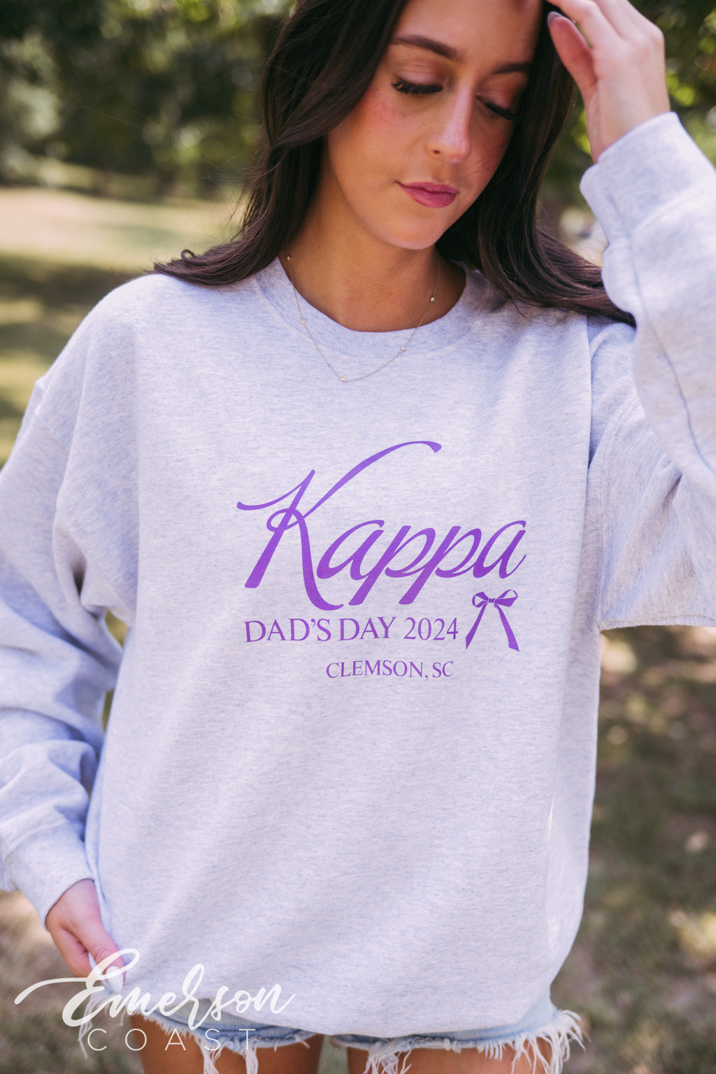 Kappa Dad's Day Purple Bow Crewneck