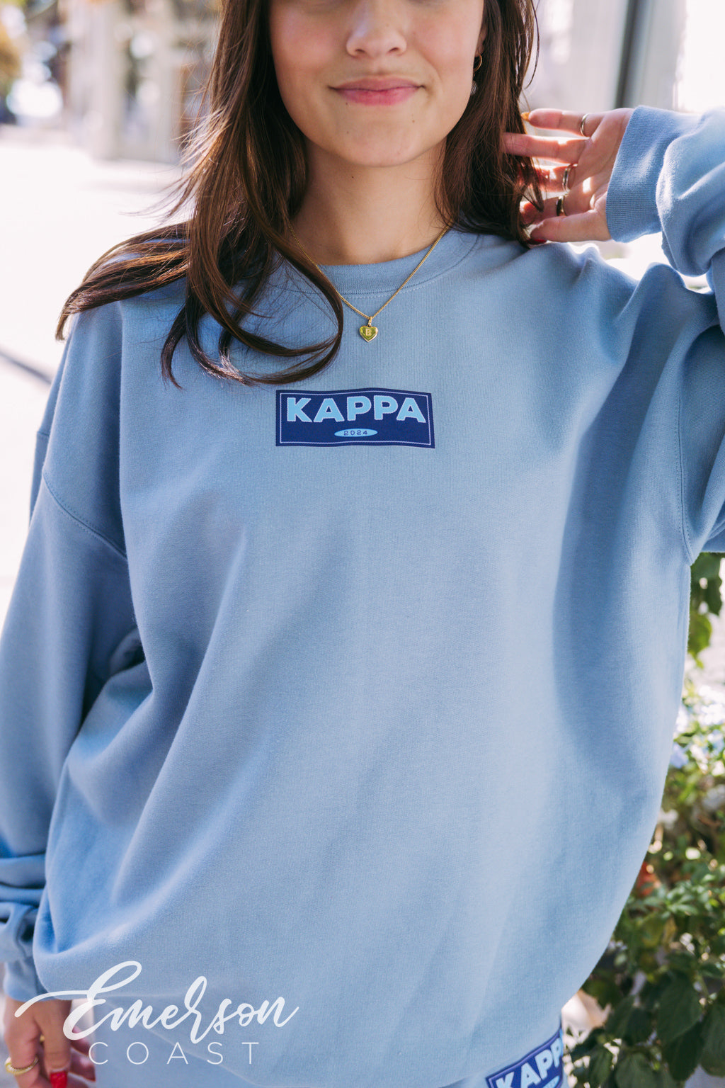 Kappa Kappa Gamma Navy Patch Crewneck and Jogger Set