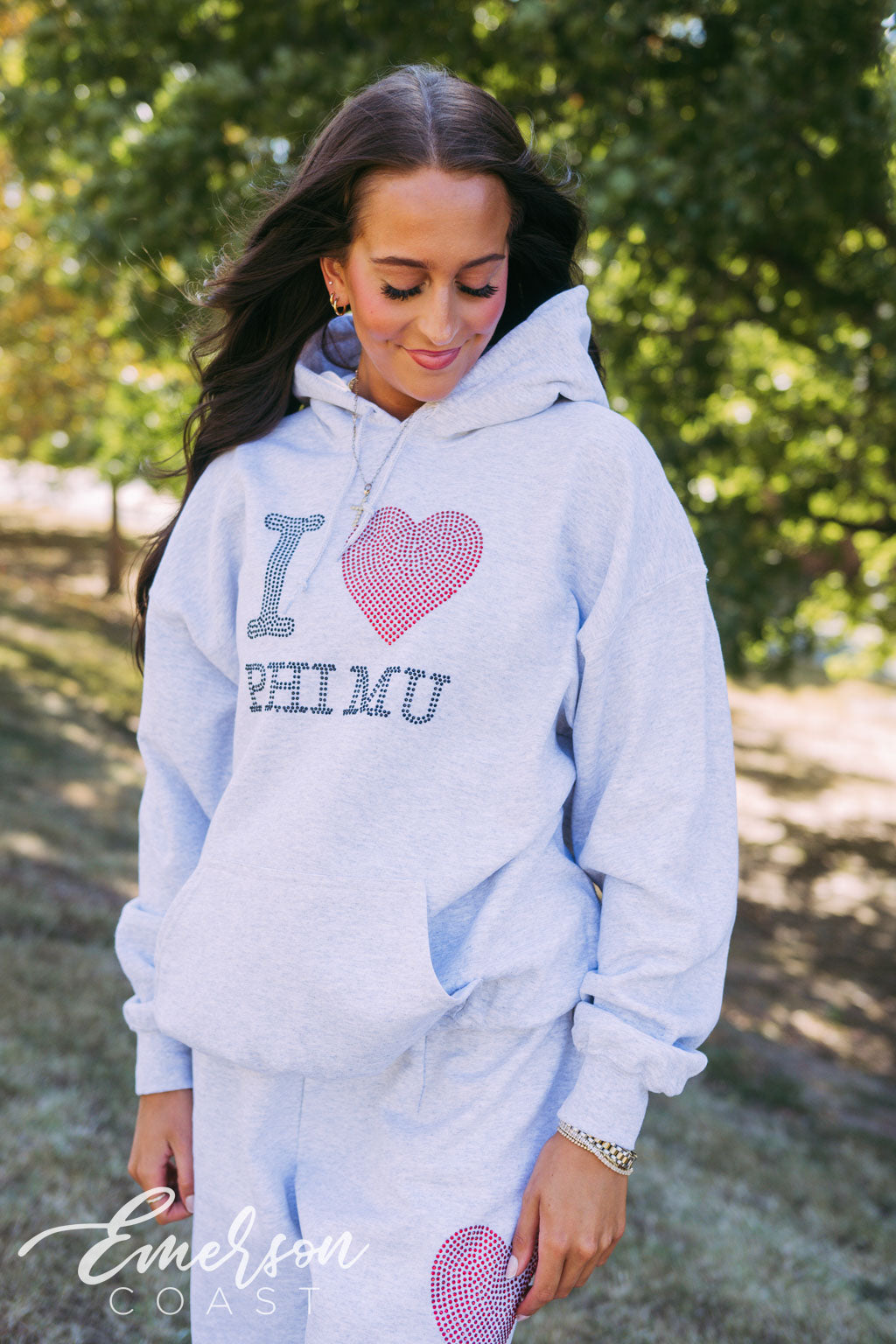 Phi Mu Rhinestone Hoodie Jogger Set