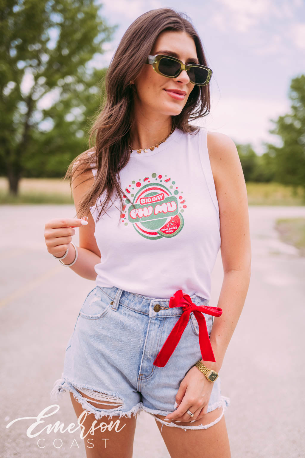 Phi Mu Sweet Home Bid Day Watermelon Tank