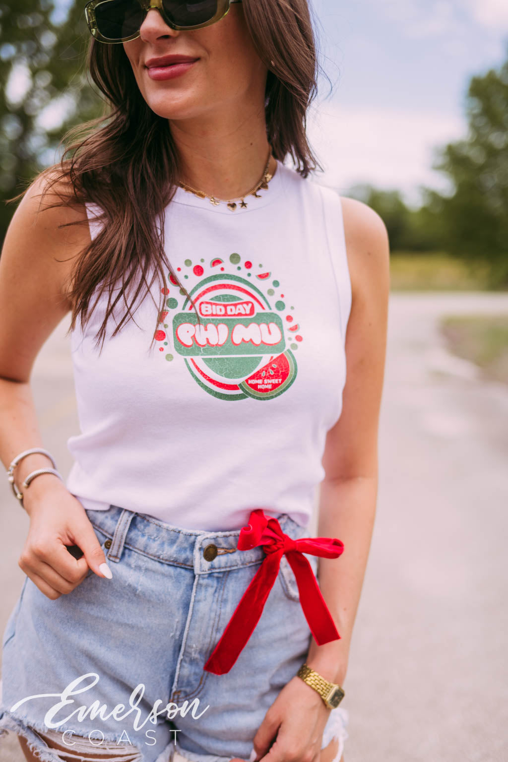 Phi Mu Sweet Home Bid Day Watermelon Tank