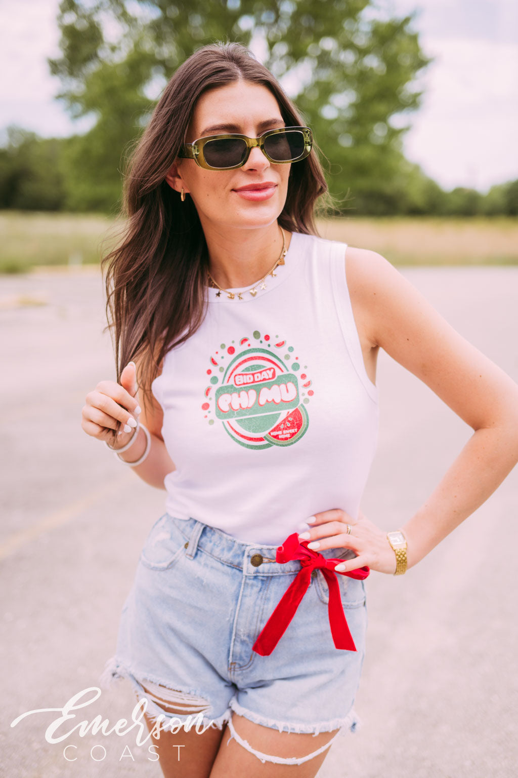 Phi Mu Sweet Home Bid Day Watermelon Tank