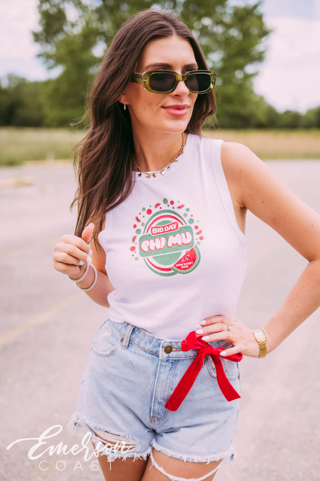 Phi Mu Sweet Home Bid Day Watermelon Tank