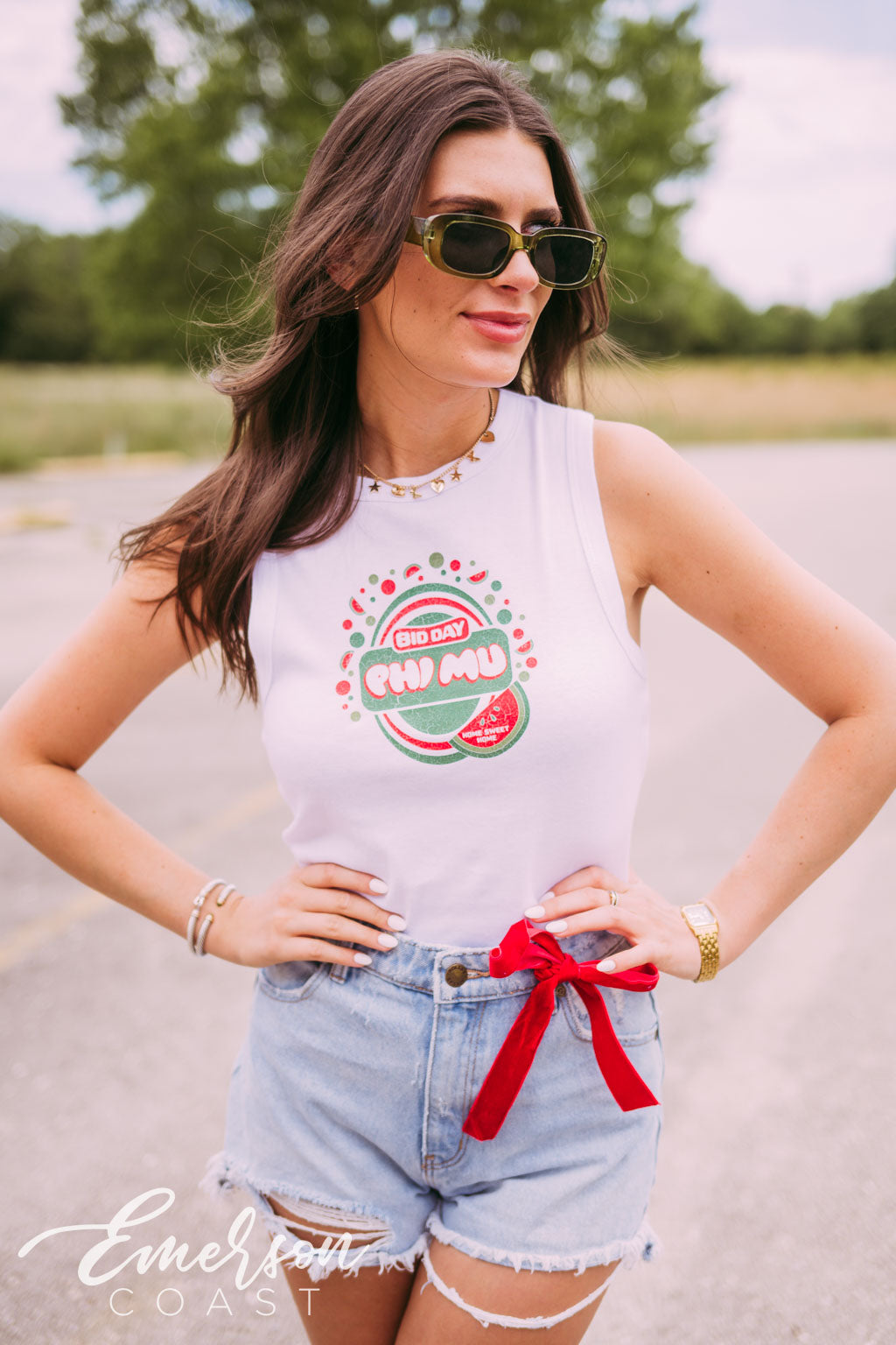 Phi Mu Sweet Home Bid Day Watermelon Tank