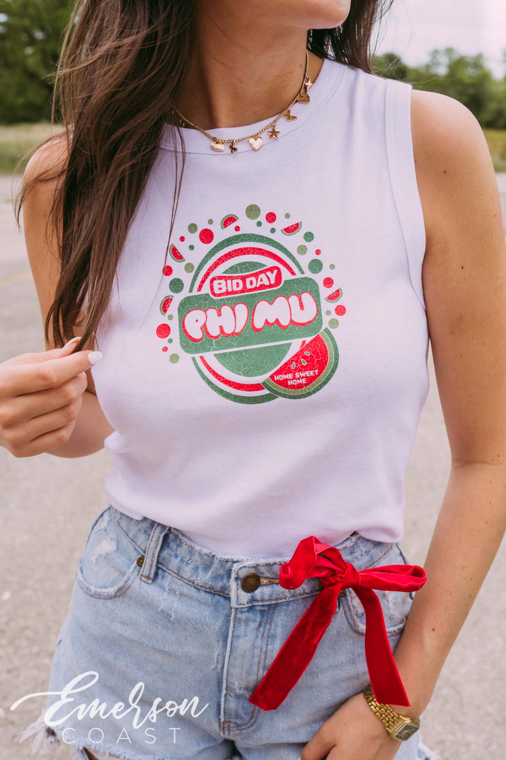 Phi Mu Sweet Home Bid Day Watermelon Tank