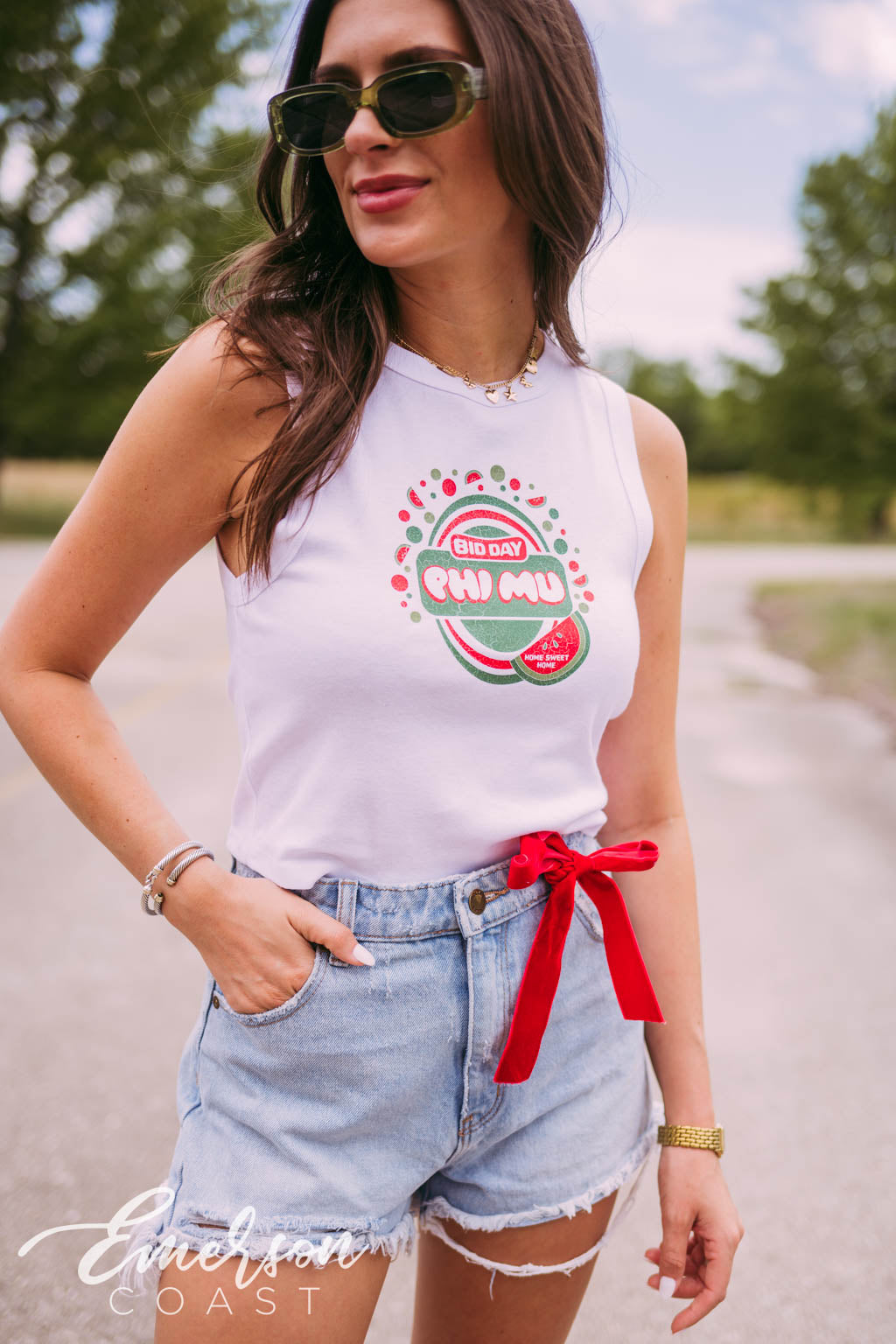 Phi Mu Sweet Home Bid Day Watermelon Tank